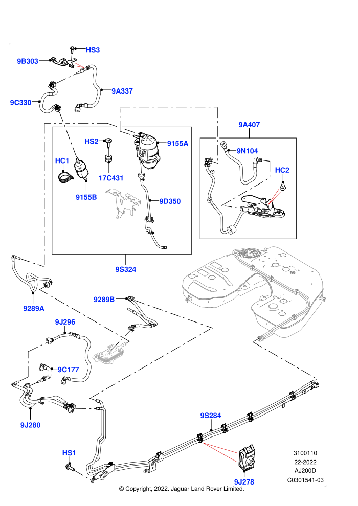 Fuel Lines (2.0L I4 DSL HIGH DOHC AJ200,Fuel Tank-Diesel With Filters)(Dirty Fuel Markets - BRIC,Nitra Plant Build)