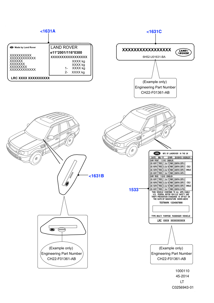 Labels (Requires VIN To Order)(VIN Labels)((V)TO9A999999)