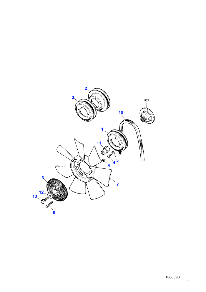 Viscous Drive & Fan-26D/28D/30D (5 Speed Manual Transmission,Less Catalyst)