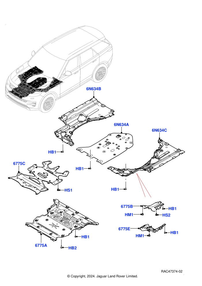 Splash And Heat Shields (4.4L V8 Turbo Petrol(NC11))(Body,Front)((V)FROMRA000001)