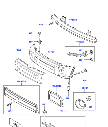 LR015274 BRITPART Усилитель переднего бампера D4/D3 /RRS