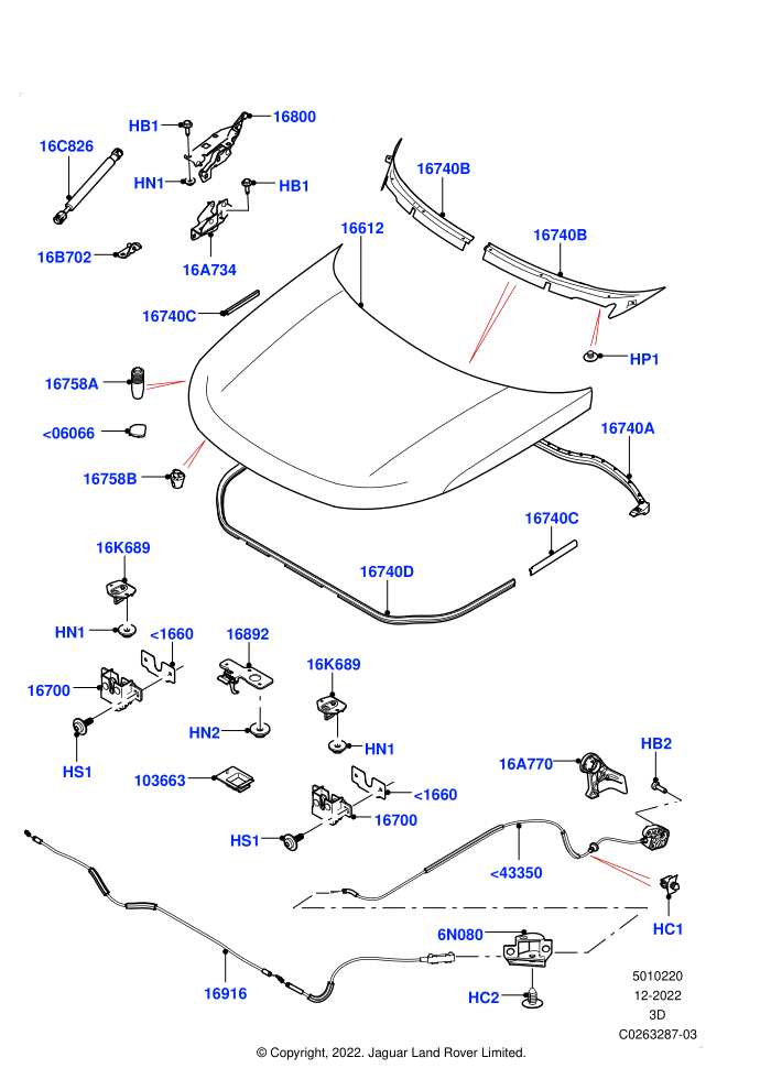 Hood And Related Parts (Solihull Plant Build)((V)FROMHA000001)
