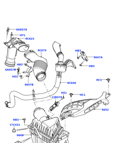 LR030371 LAND ROVER Болт и шайба, шестигранная головка, M6 x 25MM