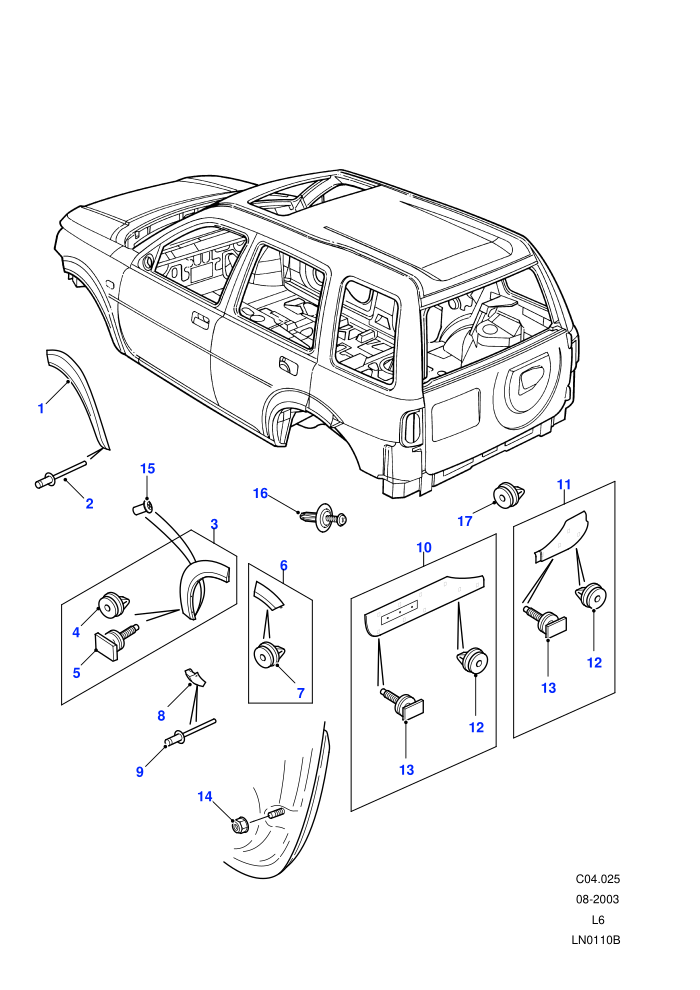 Body Mouldings (5 Door Station Wagon)((V)FROM2A000001)