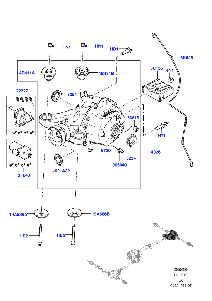 Rear Axle (8 Speed Auto Trans ZF 8HP70 HEV 4WD,Torque Vectoring By Braking (TVBB))((V)FROMEA000001)