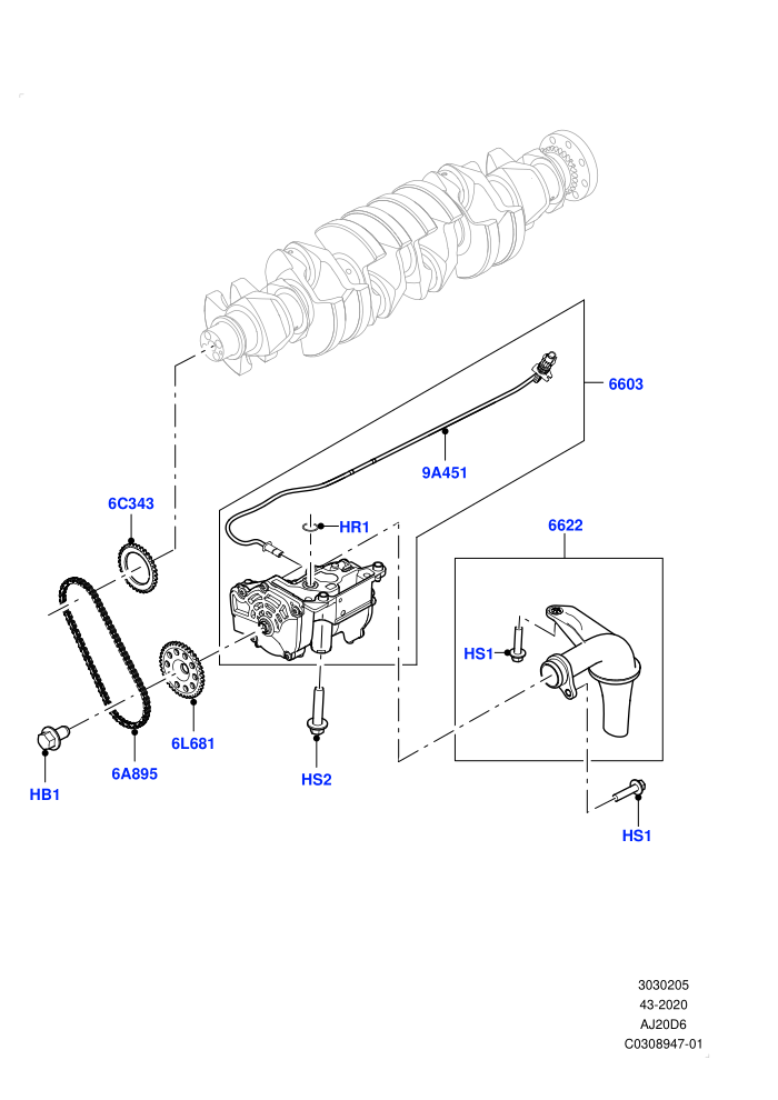 Oil Pump (3.0L AJ20D6 Diesel High)((V)FROMMA000001)