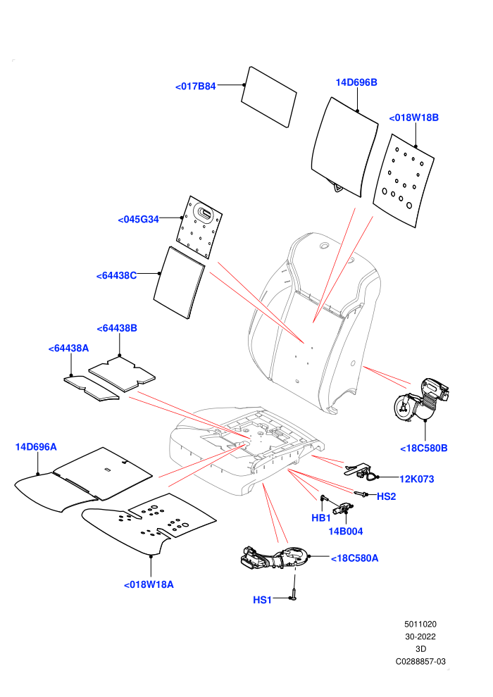 Front Seat Pads/Valances & Heating (Heating,Nitra Plant Build)((V)FROMK2000001)