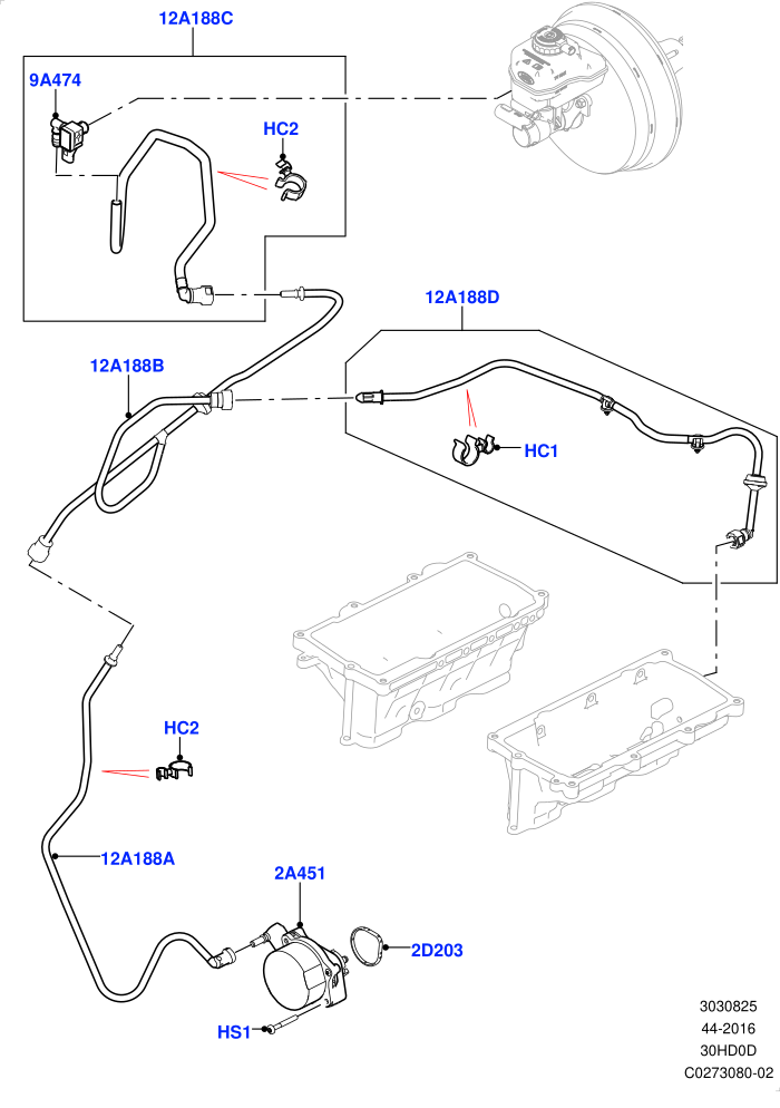 Vacuum Control And Air Injection (3.0L DOHC GDI SC V6 PETROL,RHD)(Solihull Plant Build)((V)FROMHA000001)
