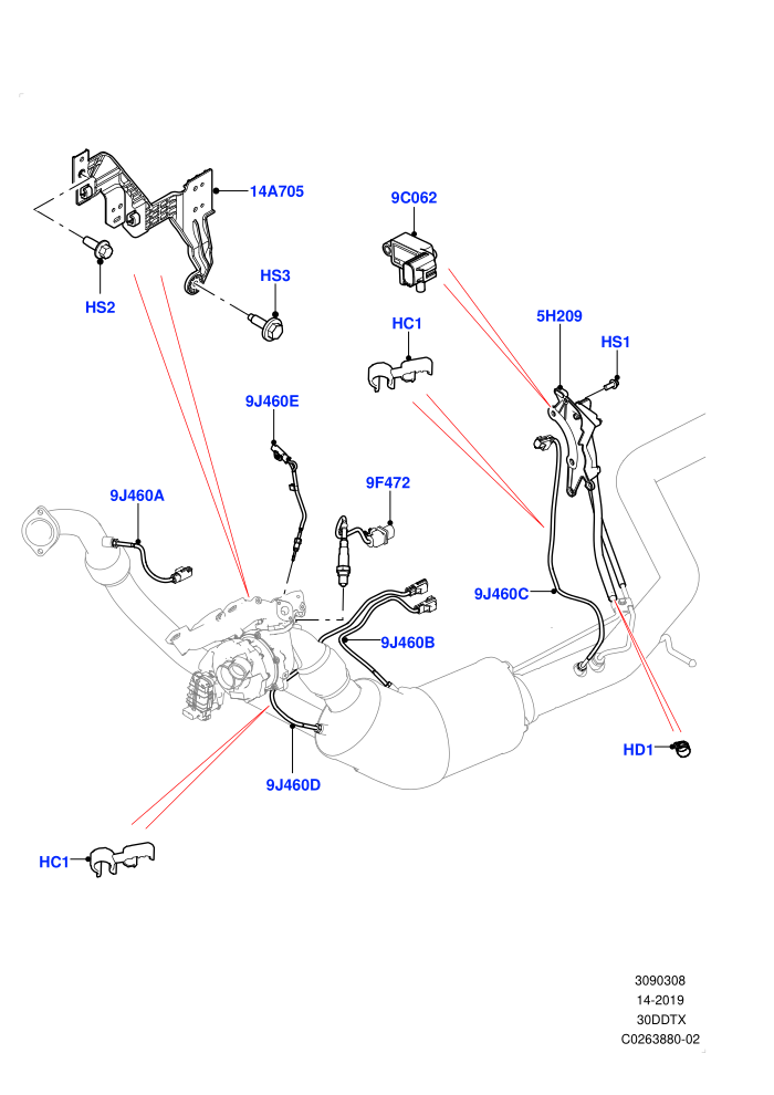 Exhaust Sensors And Modules (3.0 V6 Diesel Electric Hybrid Eng,3.0L 24V DOHC V6 TC Diesel,3.0L 24V V6 Turbo Diesel Std Flow,Proconve L6 Emissions,Stage V Plus DPF)