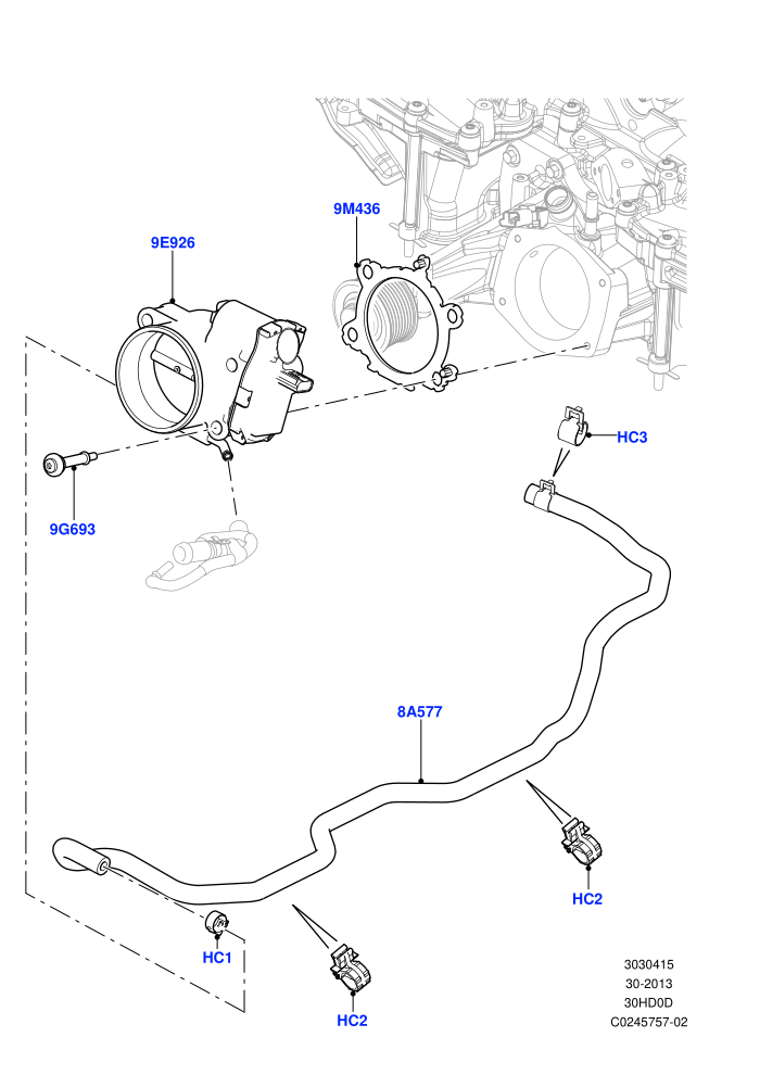Throttle Housing (3.0L DOHC GDI SC V6 PETROL)(Solihull Plant Build)((V)FROMEA000001)