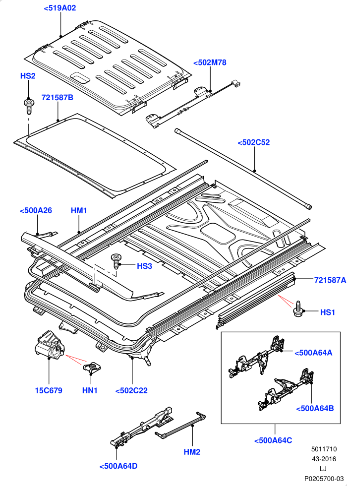 Sliding Roof Mechanism And Controls (Less Armoured)(Page A)((V)FROMAA000001)