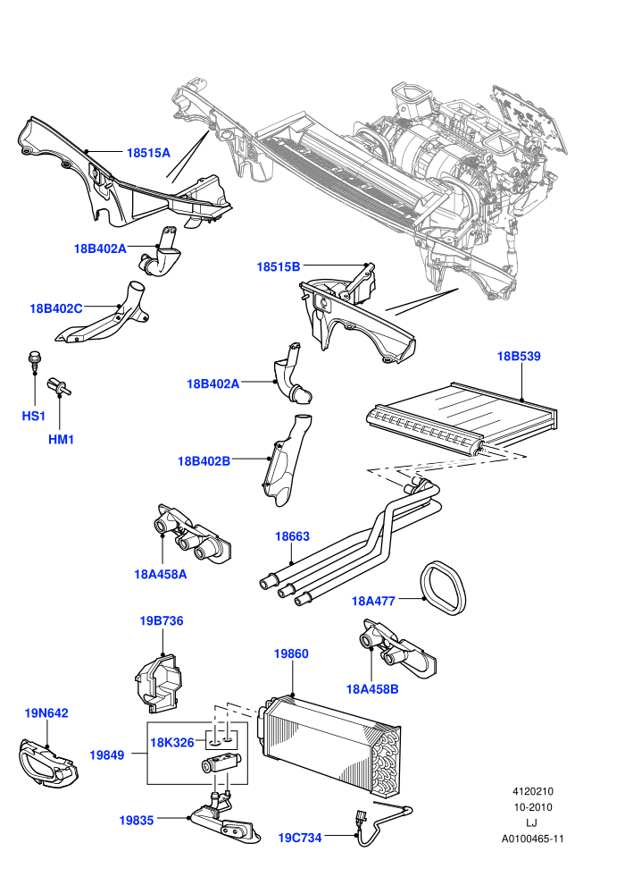 Heater/Air Cond.Internal Components (Page A)((V)TO9A999999)