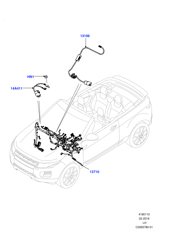 Electrical Wiring - Engine And Dash (2 Door Convertible,Halewood (UK))(Facia)((V)FROMGH000001)