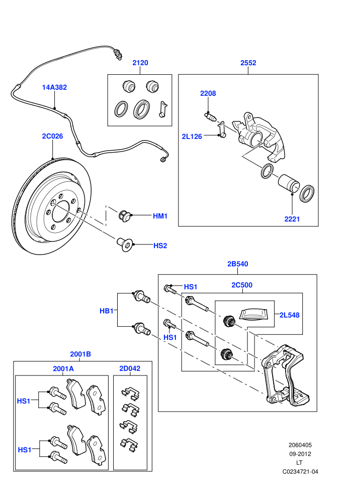Rear Brake Discs And Calipers (3.0L 24V DOHC V6 TC Diesel,3.6L V8 32V DOHC EFi Diesel Lion,5.0L OHC SGDI NA V8 Petrol - AJ133)((V)FROMAA257941)