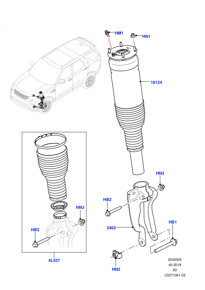 Front Suspension Struts And Springs (With Four Corner Air Suspension)(Solihull Plant Build)((V)FROMHA000001)