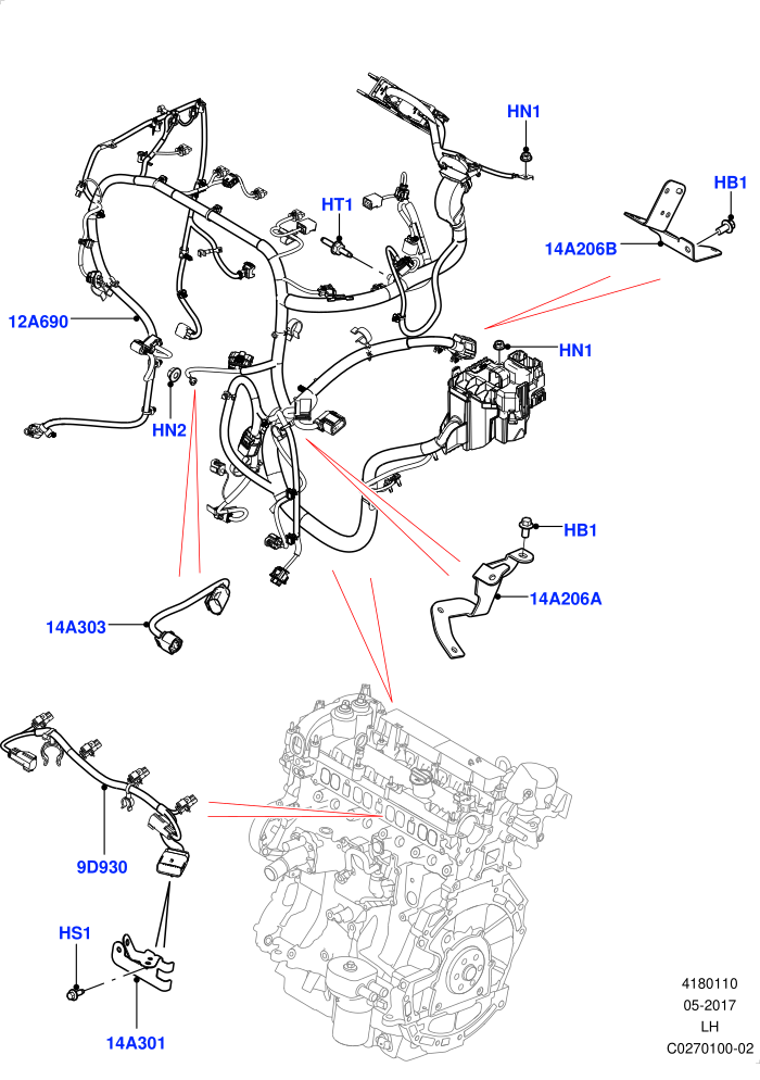 Electrical Wiring - Engine And Dash (2.0L 16V TIVCT T/C 240PS Petrol,Changsu (China))(Engine)((V)FROMEG000001)