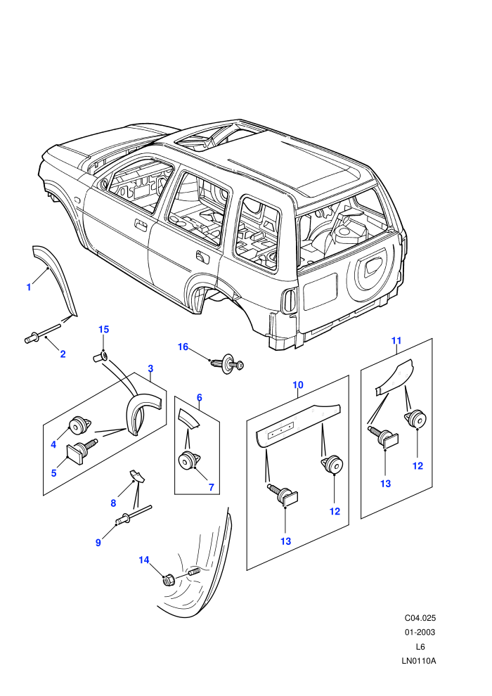 Body Mouldings (5 Door Station Wagon)((V)TO1A999999)