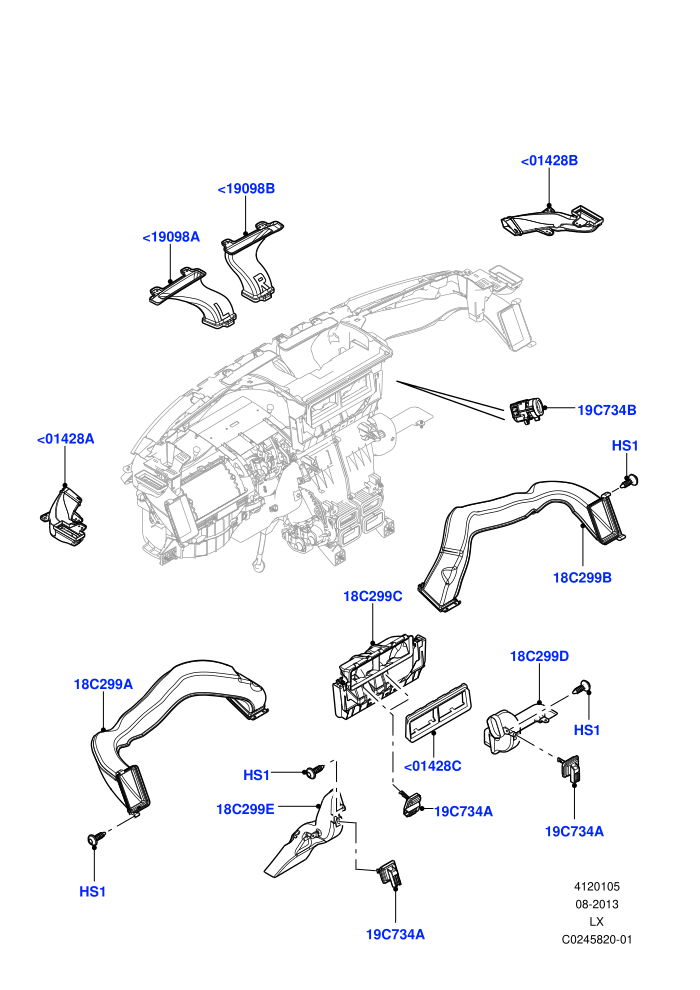 Air Vents, Louvres And Ducts (Less Head Up Display)(Instument Panel,Internal Components)