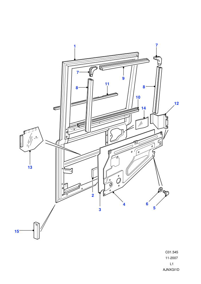 Rear Side Door Assembly ((-) 90)