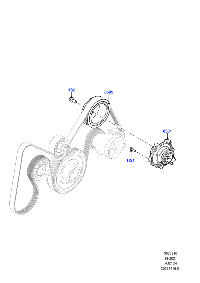 Water Pump (2.0L AJ21D4 Diesel Mid,Itatiaia (Brazil),Less Electric Engine Battery)