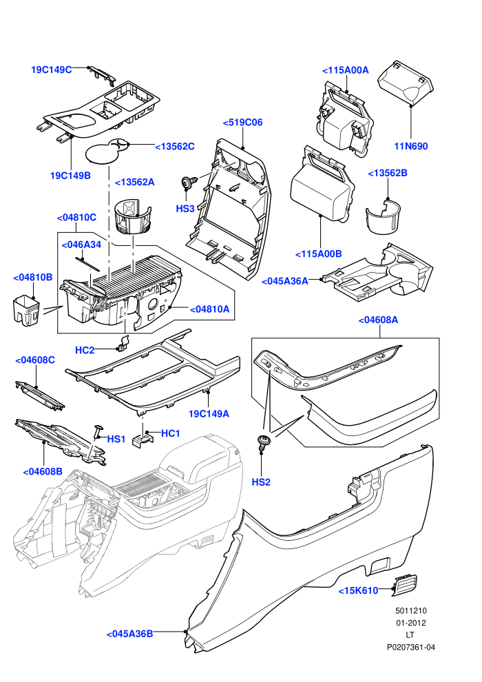 Console - Floor (External Components,For Carrier Assy)((V)FROMAA000001)