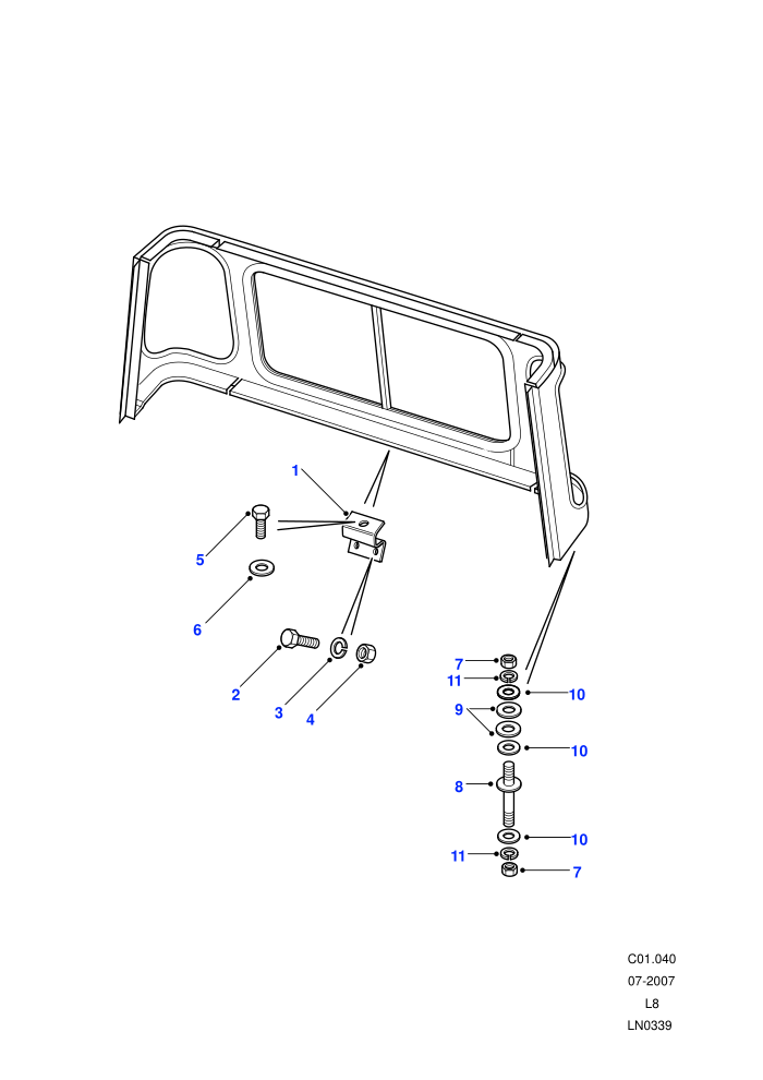 Cab Body Panel Fixings ((V)FROM7A000001)