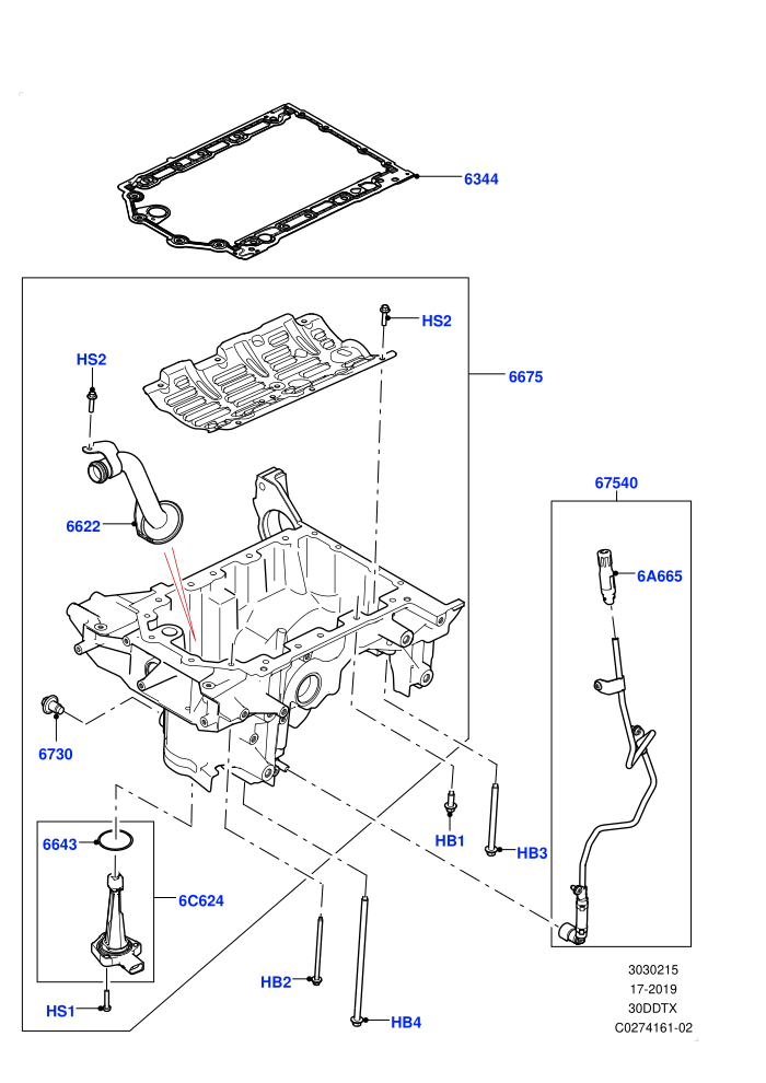 Oil Pan/Oil Level Indicator (3.0 V6 Diesel)