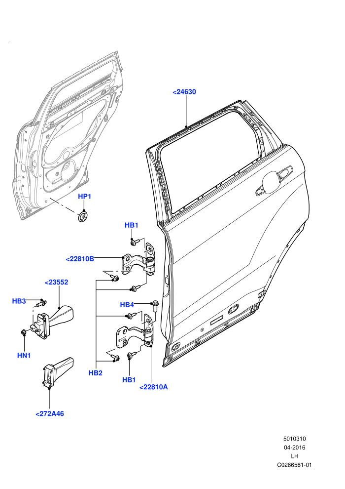 Rear Doors, Hinges & Weatherstrips (5 Door,Itatiaia (Brazil))(Door And Fixings)((V)FROMGT000001)