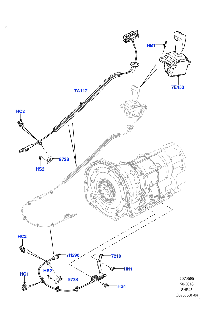 Gear Change-Automatic Transmission (8 Speed Auto Trans ZF 8HP45)((V)TOGA999999)