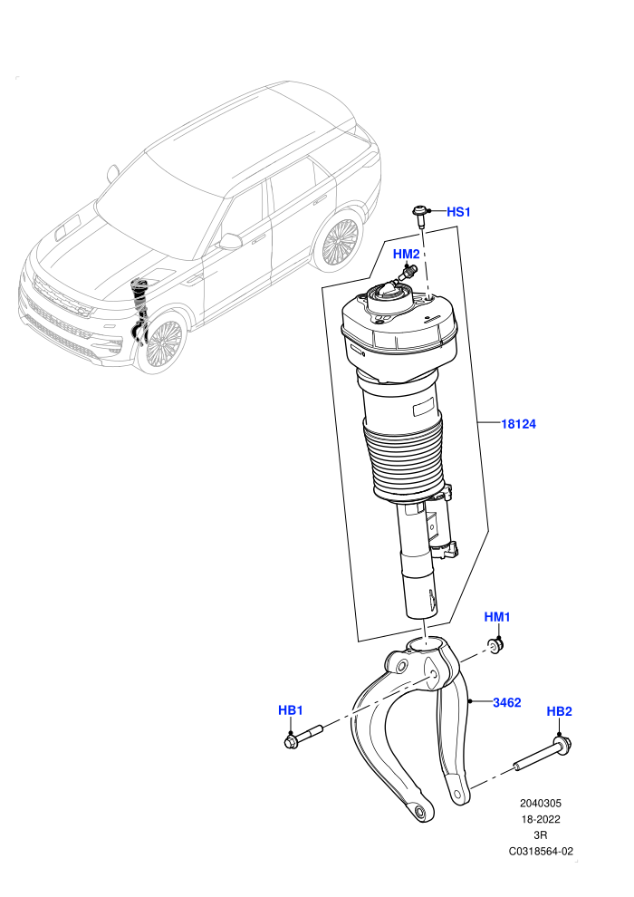 Front Suspension Struts And Springs (Dynamic Air Suspension,Dynamic Air Suspension w/ARC)