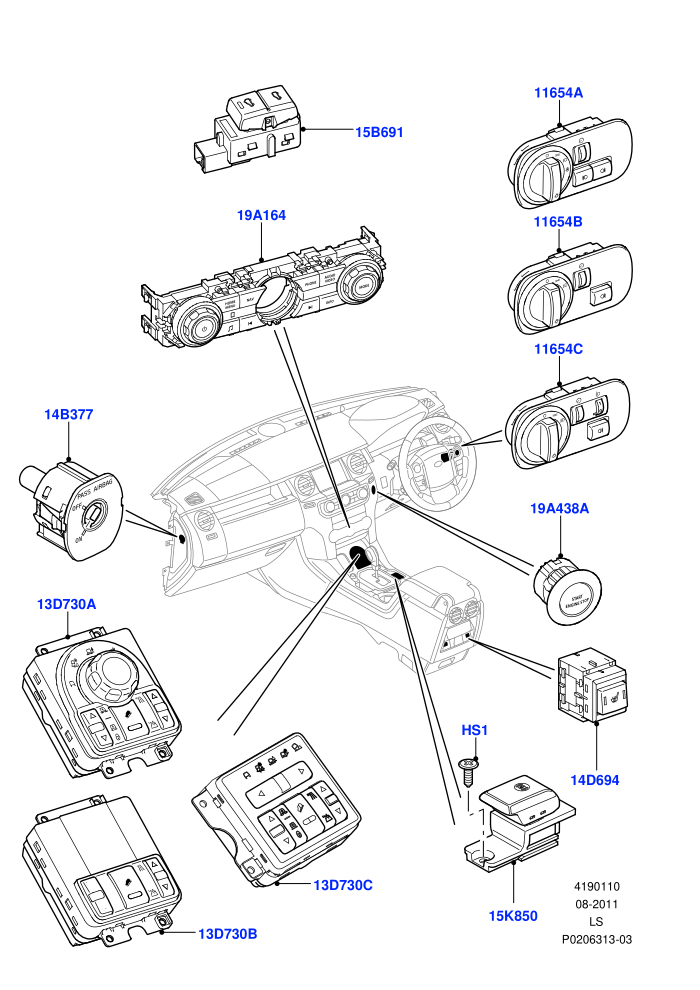 Switches (Facia And Console)((V)FROMAA000001)