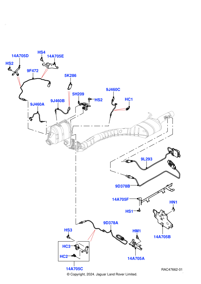 Exhaust Sensors And Modules (3.0L AJ20D6 Diesel High,EU6D - Final (Diesel) Emission,EU6E EA Emission,J-WLTP Emission,L7 Emission - Brazil,Short Wheelbase,ULEV 125 Emission)(Nitra Plant Build)((V)FROMM2000001)