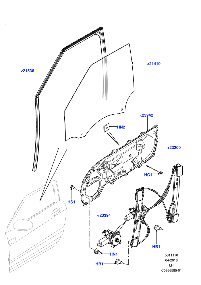Front Door Glass & Window Controls (Itatiaia (Brazil))((V)FROMGT000001)