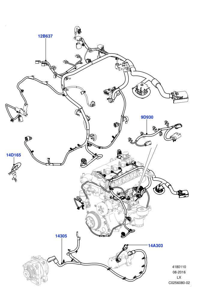 Electrical Wiring - Engine And Dash (2.0L 16V TIVCT T/C 240PS Petrol)