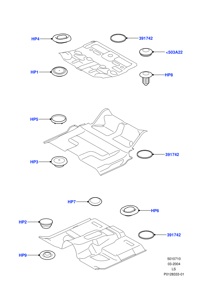 Plugs - Floor Pan ((V)TO9A999999)