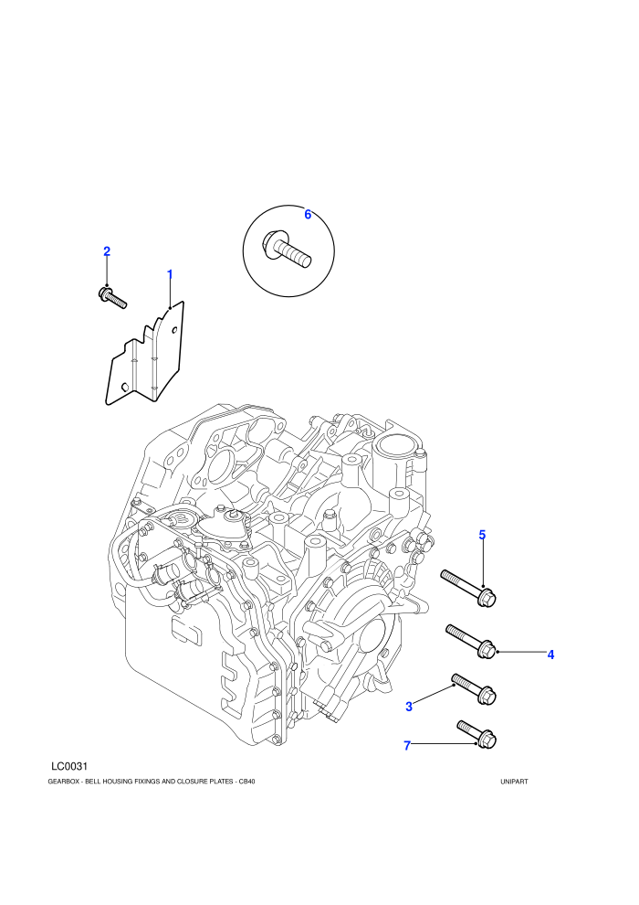Bell Housing Fixings & Closure Plates (2.5 KV6 Petrol,Automatic Transmission,M47 2.0L I4 16V Diesel)
