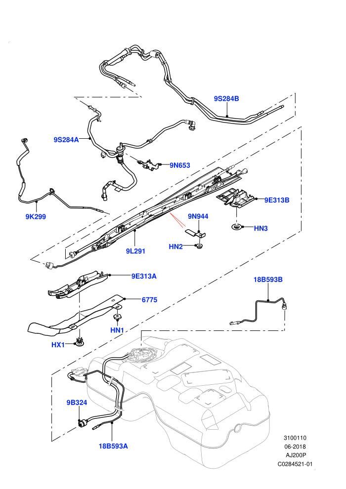 Fuel Lines (2.0L I4 High DOHC AJ200 Petrol,2.0L I4 Mid DOHC AJ200 Petrol,Changsu (China))