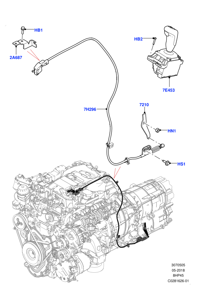 Gear Change-Automatic Transmission (2.0L I4 High DOHC AJ200 Petrol,8 Speed Auto Trans ZF 8HP45)((V)FROMJA000001)