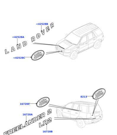 LR001664 LAND ROVER Эмблема боковая FR2