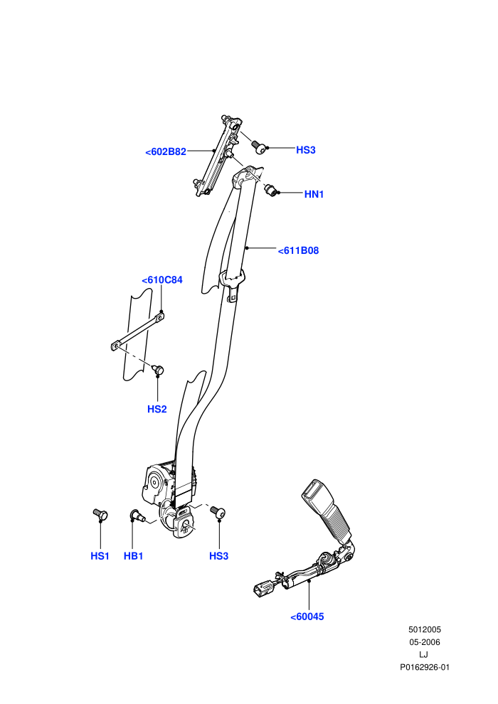 Front Seat Belts ((V)TO9A999999 (V)FROM7A000001)