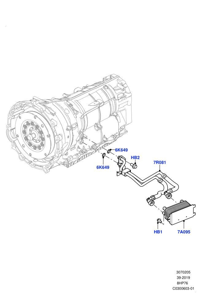 Transmission Cooling Systems (3.0L AJ20D6 Diesel High,3.0L AJ20P6 Petrol High,8 Speed Auto Trans ZF 8HP76)(Nitra Plant Build)