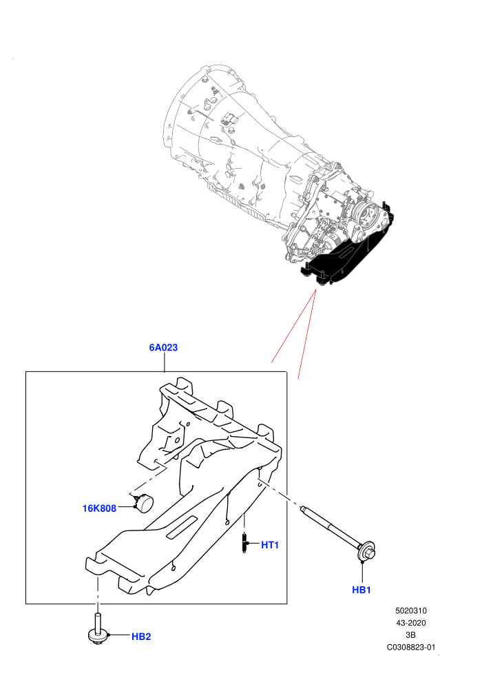 Transmission Mounting (2.0L AJ200P Hi PHEV)((V)FROMMA000001)