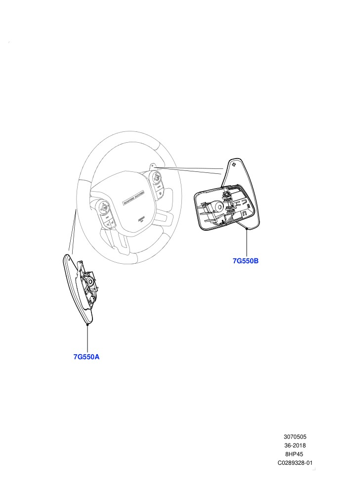 Gear Change-Automatic Transmission (8 Speed Auto Trans ZF 8HP45,Paddle Shift,Paddle Shift - Noble)(Nitra Plant Build)((V)FROMK2000001)
