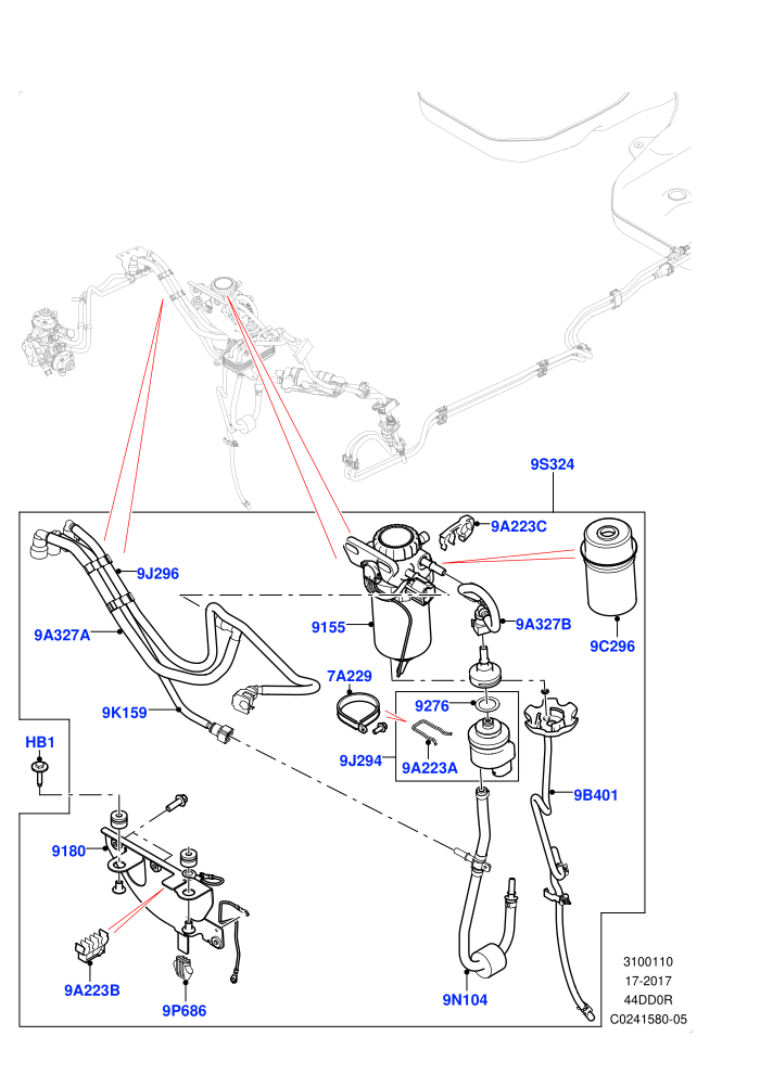 Fuel Lines (4.4L DOHC DITC V8 Diesel)(Front)