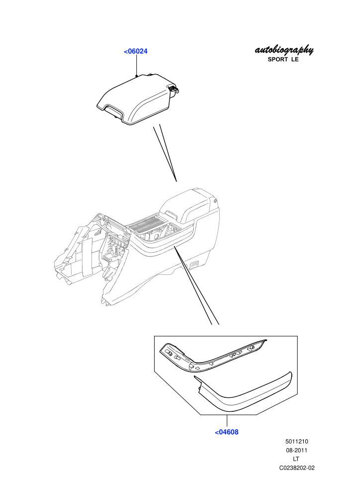 Console - Floor (Autobiography Sport LE,External Components,For Carrier Assy,For Stowage Boxes And Lids)((V)FROMCA000001)
