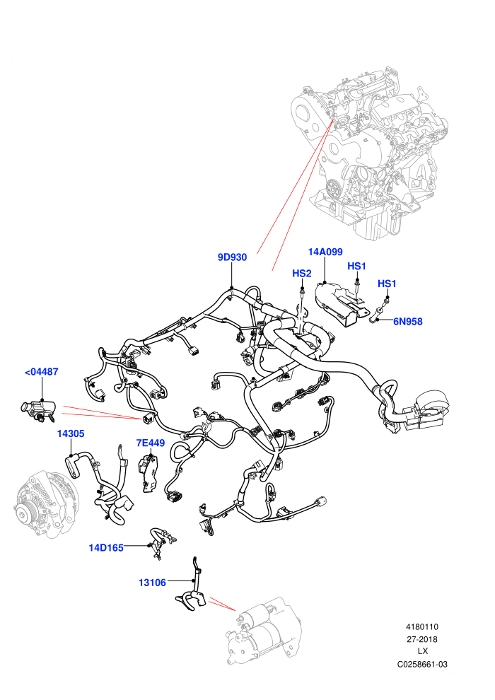 Electrical Wiring - Engine And Dash (3.0 V6 D Gen2 Twin Turbo)((V)FROMFA000001)