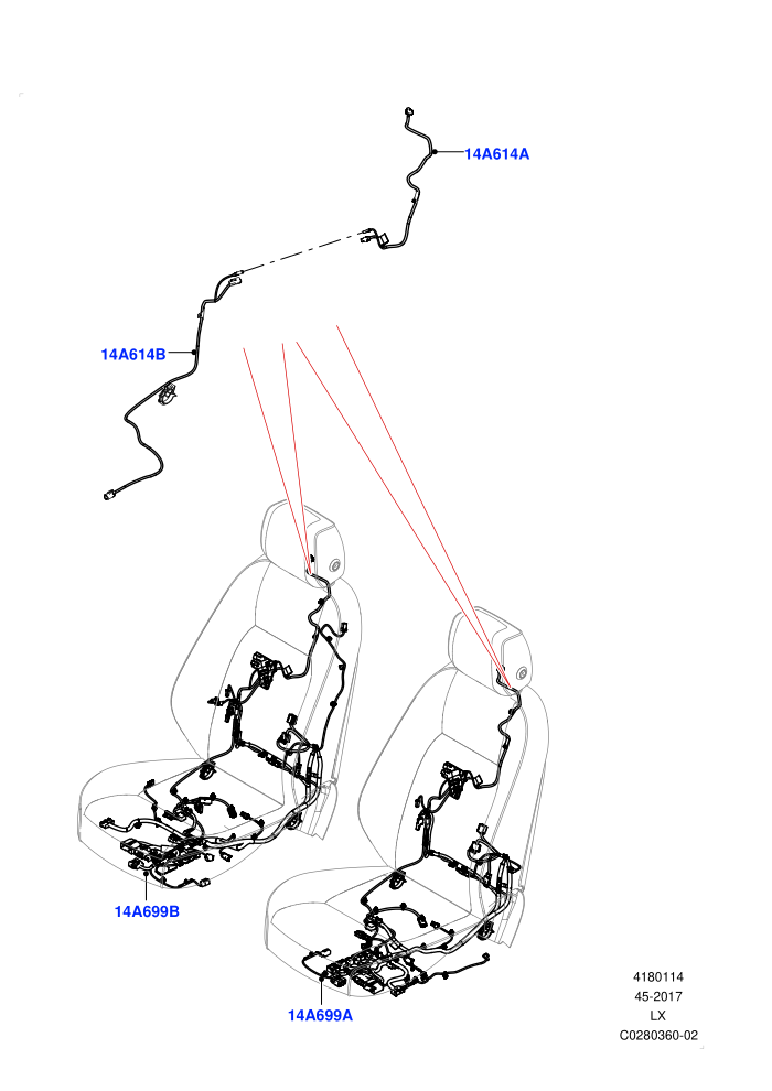 Wiring - Seats (Seat - Standard)(Front Seats)((V)TOJA999999 (V)FROMJA000001)