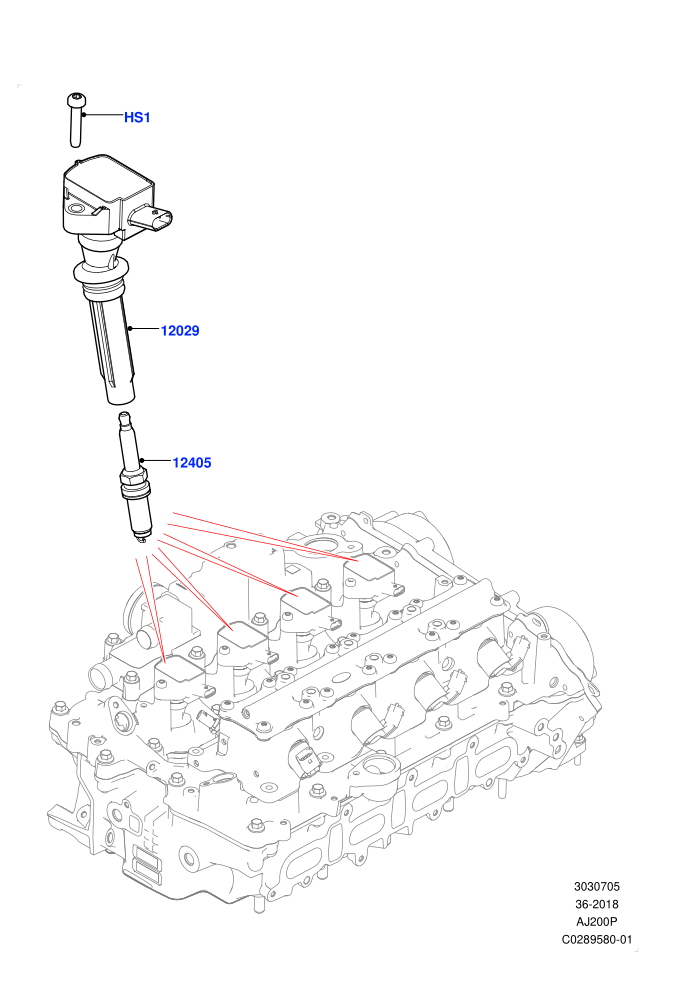 Ignition Coil And Wires/Spark Plugs (2.0L AJ200P Hi PHEV,2.0L I4 High DOHC AJ200 Petrol)(Nitra Plant Build)((V)FROMK2000001)