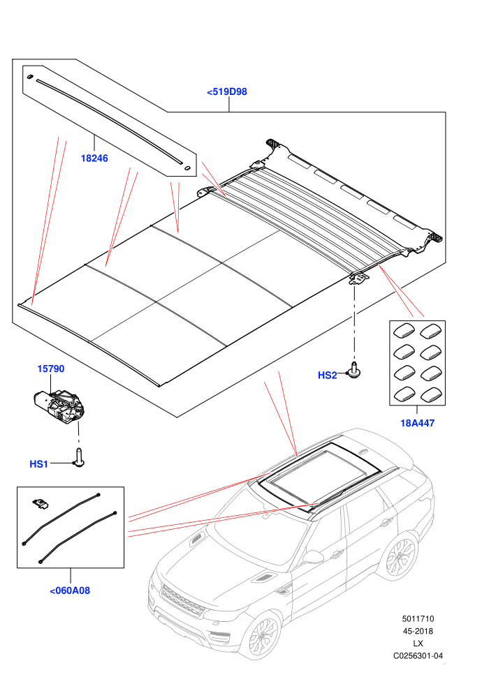 Sliding Roof Mechanism And Controls (With Roof Conversion-Panorama Roof)(Sun Blinds)((V)FROMFA000001)