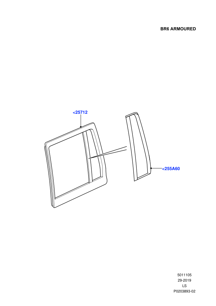 Rear Door Glass And Window Controls (4050KG ECWVTA,With B6 Level Armouring)((V)FROM9A000001)